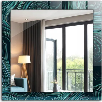 Zrcadlo Zrcadlo dekorativní závěsné na zeď Abstraktní linie 60 x 60 cm