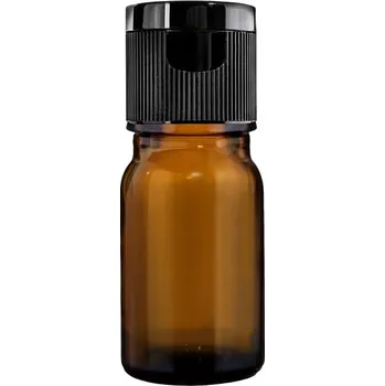 Láhev Lahvička 5 ml hnědá s černým uzávěrem FLIP TOP