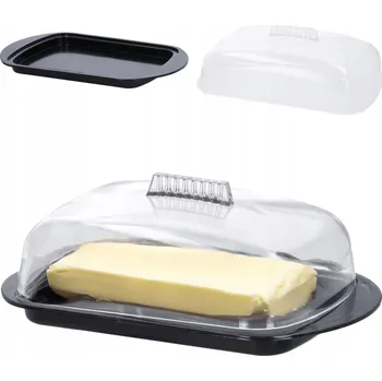 Dóza na potraviny Máslenka Cadro plastová průhledná, černá