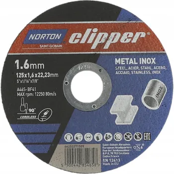 Řezný kotouč ŘEZNÝ KOTOUČ 125x1,6x22,2 NA KOV A NEREZ NORTON