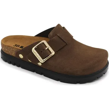 Dámská zdravotní obuv Leon 6006 Dámské korkové pantofle na platformě - Hnědá Velikost: 38