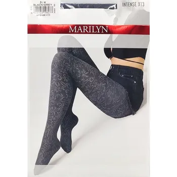 Dámské punčochy MARILYN Vzorované PUNČOCHÁČE s květinovým vzorem INTENSE X13 1/2