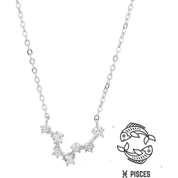 Náhrdelník JKB Jewel Stříbrný náhrdelník se zirkony Znamení zvěrokruhu RYBY