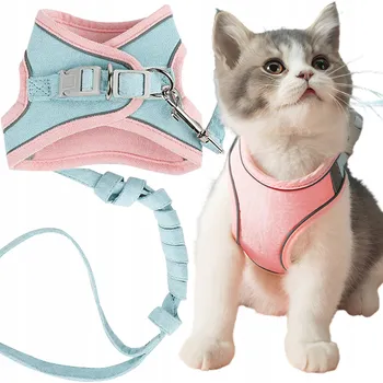 Vodítko pro psa VODÍTKO a POPRUHY PRO KOČKY Beztlakové Procházkové Reflexní Nastavitelné 2XL