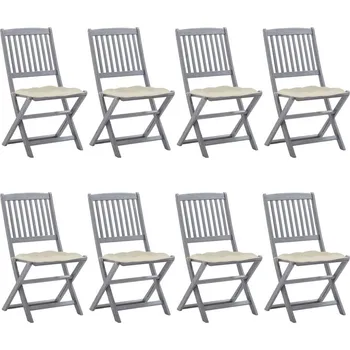 OMAXI Skládací zahradní židle s poduškami 8 ks masivní akácie 508992
