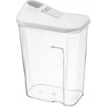 Dóza na potraviny Nádoba - dávkovač na potraviny, suché produkty HUGO 1500 ml s bílým víkem