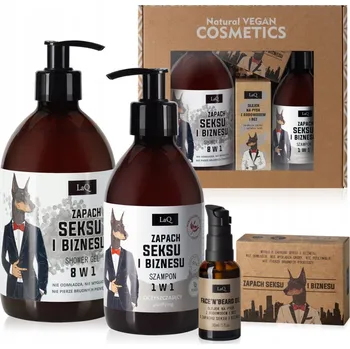 Kosmetická sada LaQ Doberman: gel, mýdlo, šampon, olej na vousy