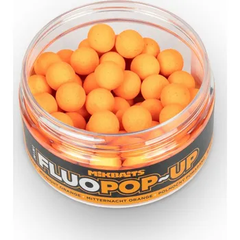 Boilies MIKBAITS - Plovoucí boilies MINI FLUOPOP-UP 100ml 10mm půlnoční pomeranč