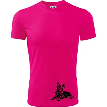 Německý ovčák - štěně - Dětské triko sportovní (dresovina) - 146 cm/10 let ( Neon Pink )
