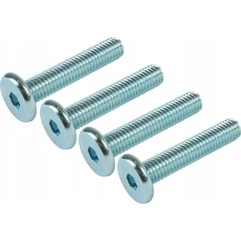 Šroub 100x metrický šroub M8 x 40 mm, bílý pozink, s válcovou hlavou, nábytkový šroub