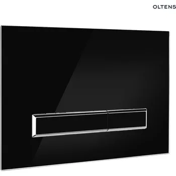 Splachovací tlačítko Oltens Torne splachovací tlačítko, skleněné, černá/chrom/černá 57200300