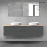 Oltens Vernal sada koupelnového nábytku 180 cm s horní deskou, matná grafitová/dub 68567400
