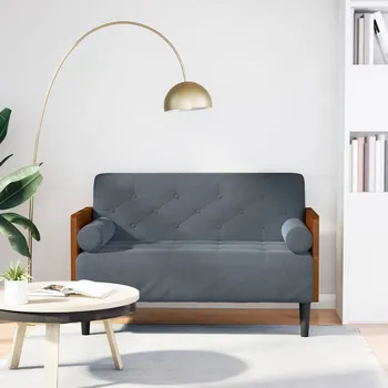 Pohovka vidaXL Pohovka Loveseat s podhlavníkem, tmavě šedá, 110 cm, samet