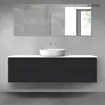 Oltens Vernal sada koupelnového nábytku 160 cm s horní deskou, matná černá/lesklá bílá 68405300
