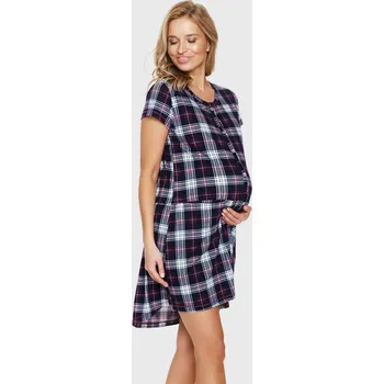 Dámská noční košile Kojicí bavlněná noční košile Burgundy