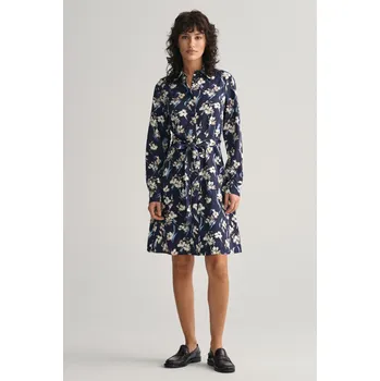 Dámské šaty ŠATY GANT SLIM FLORAL PRINT SHIRT DRESS EVENING BLUE