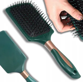 kartáč na vlasy Kartáč na vlasy pro všechny typy vlasů, masážní, rozčesávací, lahvově zeleň