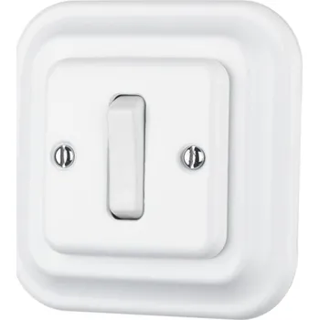 vypínač Zvonkový spínač ANTICA retro BÍLÝ loft vintage