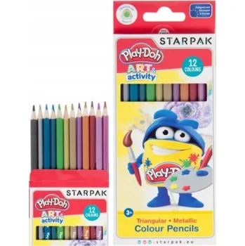 Pastelka Pastelky metalické trojhranné 12 barev Play-Doh