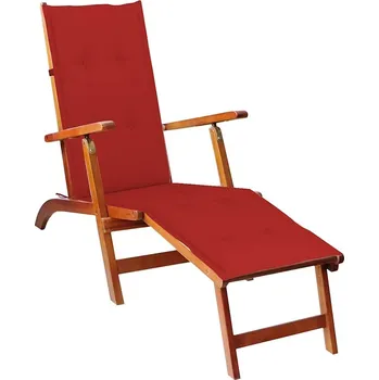 Zahradní lehátko OMAXI Zahradní křeslo s podnožkou a poduškou masivní akácie 279441