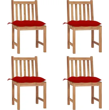 OMAXI Zahradní židle 4 ks s poduškami masivní teak 448786