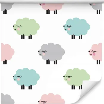 Fototapeta 10m TAPETA do dětského pokoje ovečky zvířátka