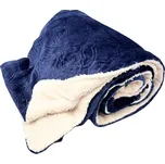 HOME ELEMENTS Deka 150 x 200 cm, s beránkem, mikroflanel, Tmavě modrá Jacquard