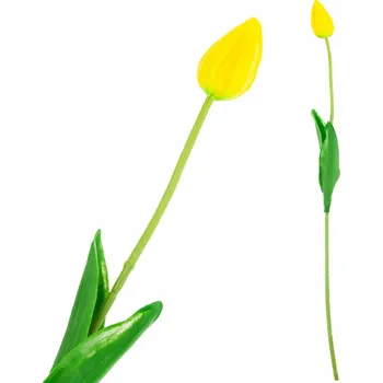 umělá květina TULIPÁN UMĚLÝ GUMOVÝ ŽLUTÝ KRÁSNÝ JAKO ŽIVÝ PĚNOVÝ KVĚT