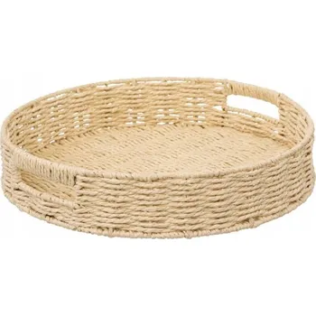 DEKORATIVNÍ PODNOS KULATÝ pletený s úchyty Ø35cm