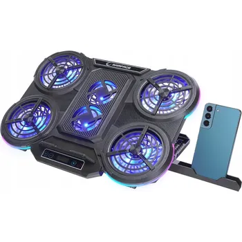 Rampage PROTE R6R - Chladicí podložka pod notebook 10-17", RGB, nastavitelná