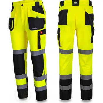 Pracovní obuv VÝSTRAŽNÉ reflexní pracovní kalhoty SLIM do pasu ŽLUTÉ BOZP XXL 54
