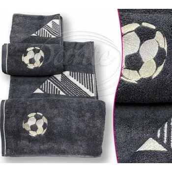 Dekorativní polštářek Dante Ručník ROMAR šedý kopací míč,50x90