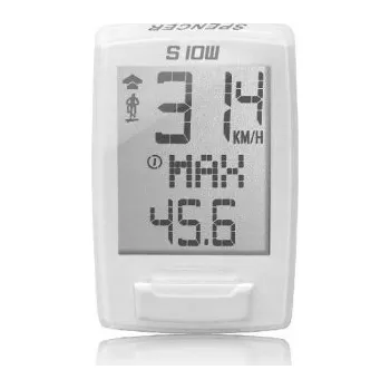 Cyklopočítač Spencer S10W bezdrátový, bílý