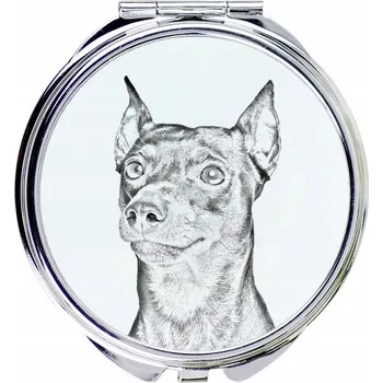 Kosmetické zrcátko Střední pinč – kompaktní kapesní zrcátko s fotografií psa