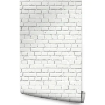 Fototapeta Tapeta do obýváku Bílá, starobylá CIHLA 3D efekt