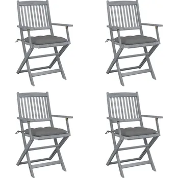 OMAXI Skládací zahradní židle s poduškami 4 ks masivní akáciové dřevo 284490