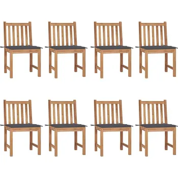 OMAXI Zahradní židle s poduškami 8 ks masivní teak 449110