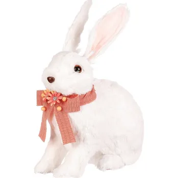 Velikonoční dekorace Velikonoční dekorace Zajíc M s mašlí, 15 x 24 x 33 cm, bílá