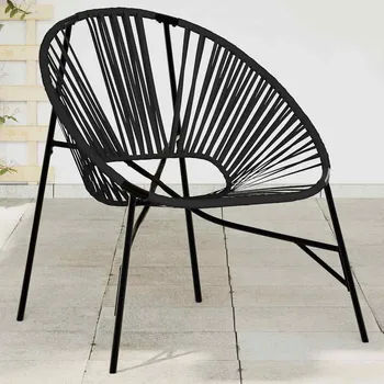 Zahradní nábytek OMAXI Zahradní vajíčková židle Black Poly Rattan 642180