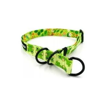 Obojek pro psa Polostahovací obojek Zelené Žabky M/L
