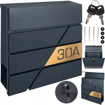 Železářství POŠTOVNÍ SCHRÁNKA NA DOPISY ANTRACIT + ZLATÉ ČÍSLO