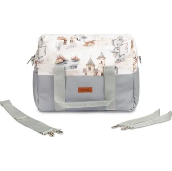 Taška ke kočárku, ekokůže, Dráček modrý, jeans