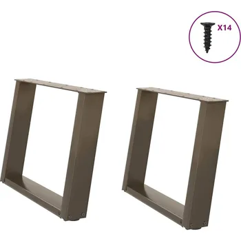 Stolová podnož OMAXI Nohy konferenčního stolku ve tvaru U, 2 ks, přírodní ocel, 60 x (42-43) cm, ocel 314314