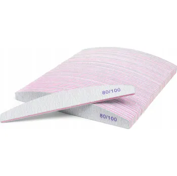 Pilníky na nehty Pamcia tvaru lodičky, zrnitost 80/100, šedé, 50 ks