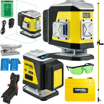 Měřící laser NIVEL SYSTEM CL2B KŘÍŽOVÝ LASER 2x360 MODRÝ 30m + TYČ
