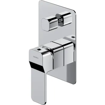 Vodovodní baterie Nástěnná vanová a sprchová baterie s jednou pákou Omnires Slide, stříbrná