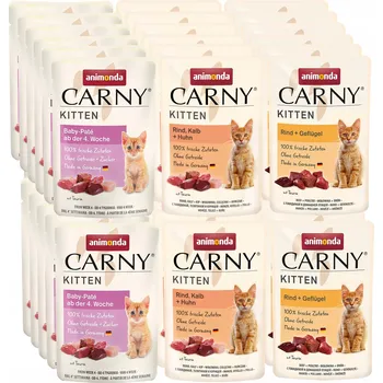 Krmivo pro kočku Animonda KOČKA Carny Kitten kapsička MIX všech 3 příchutí 36x85 g