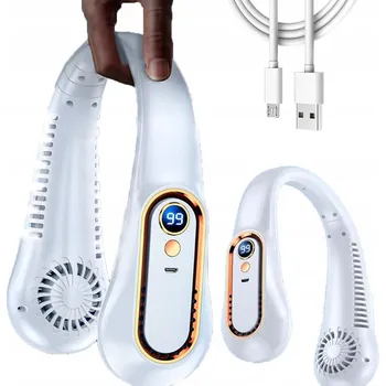 Domácí ventilátor Mini ventilátor Bedee, závěsný ventilátor na krk, bílý