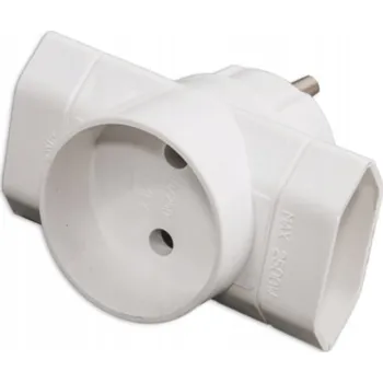 Elektrická zásuvka ROZBOČKA TROJITÝ ROZDĚLOVAČ 3 ZÁSUVKY 250V R-1 BÍLÝ 10A MĚŘÍTKO B/U