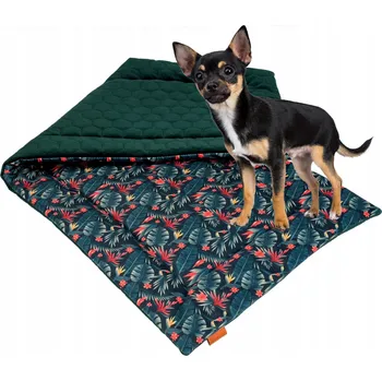 Pelíšek pro psa Ochranná podložka pro psa do klece, do interiéru 92x47cm Ukory ZELENÁ jungle